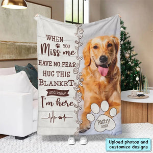 Hug This Blanket And Know I'm Here - Personalized Photo Blanket