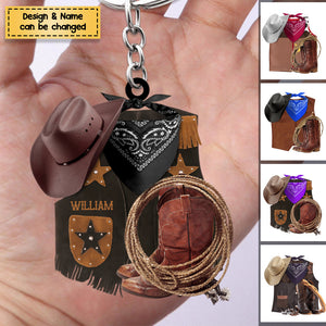 Cowboy/Cowgirl - Personalized Acrylic Keychain - Gift For Horse Lovers