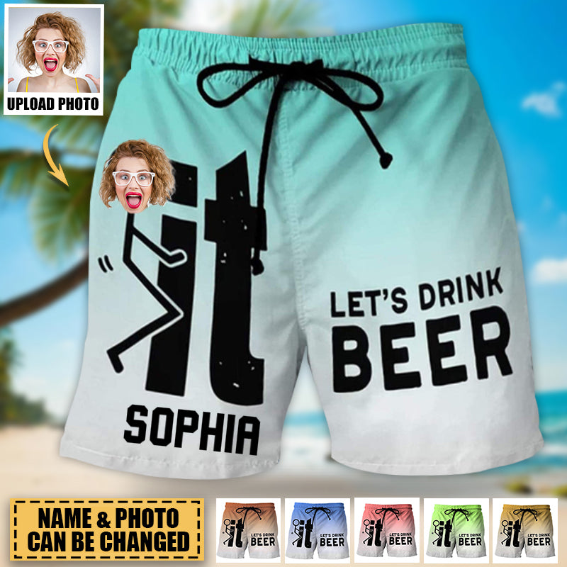 Personalized Let's Drink Beer Upload Photo- Custom Trunks