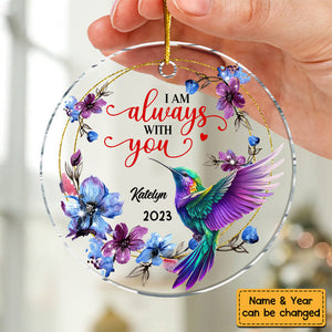 Gift Memorial Hummingbird Always With You Circle Ornament