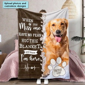 Hug This Blanket And Know I'm Here - Personalized Photo Blanket