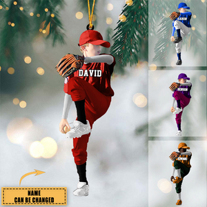 Personalized Baseball Player Christmas Ornament -Great Gift Idea