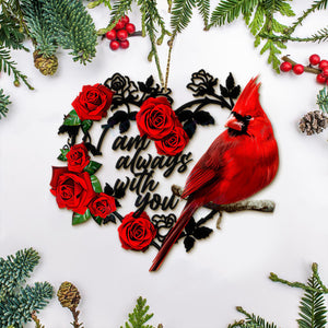 Christmas Cardinal I Am Always With You Personalized Ornament