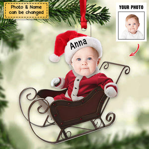 Personalized Baby/Kid Acrylic Upload Photo Christmas Ornament