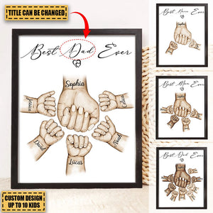 Personalized Best Mom/Dad/Uncle... Ever Hands & Kid Names Poster