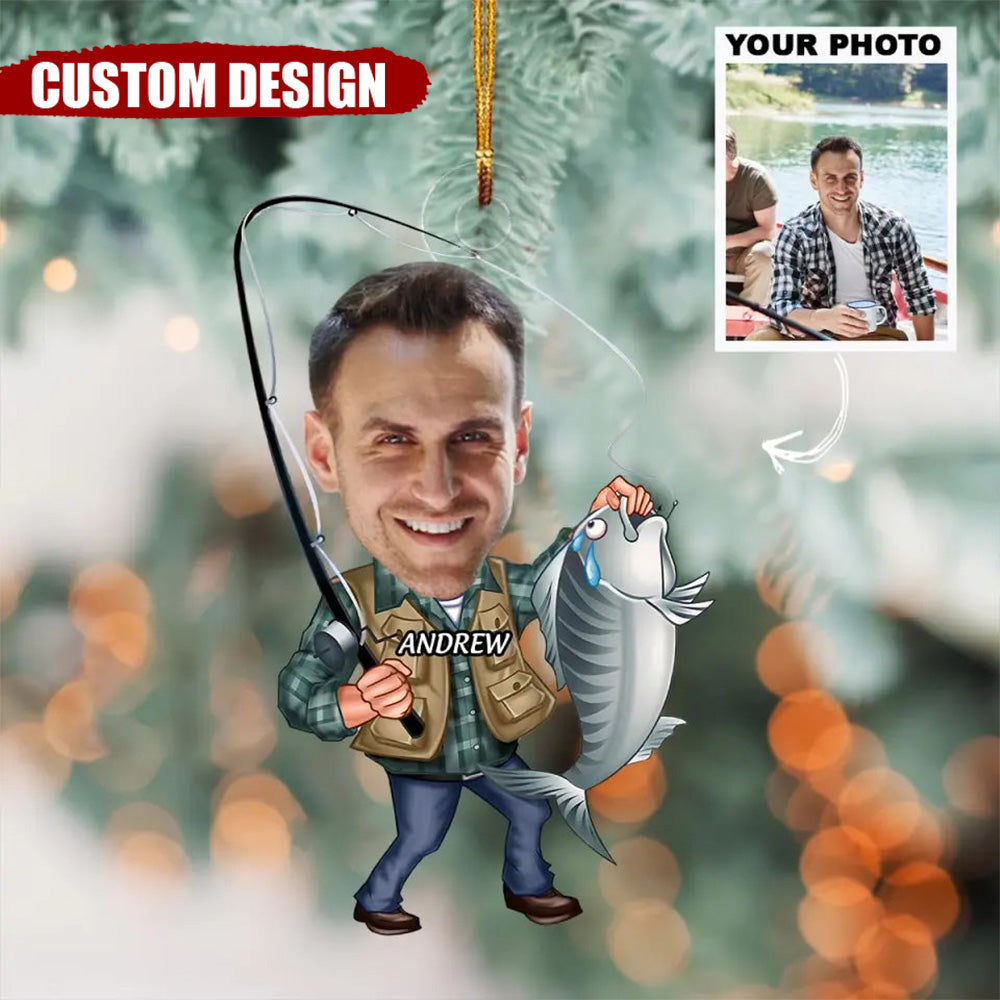 Fishing Is My Hobby - Personalized Photo Mica Ornament - Christmas Gift For Fishing Lover