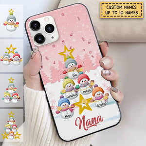 Personalized Snowman Kid Silicon Phone Case