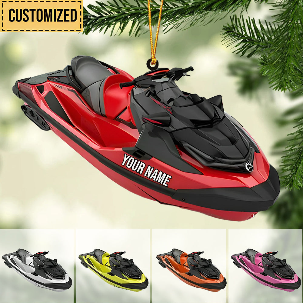 Personalized Watercraft Boat Christmas Acrylic Ornament