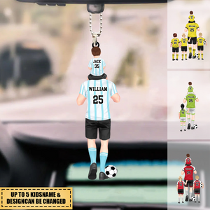 Personalized Soccer Dad/Gandpa & Kids Car Hanging Ornament