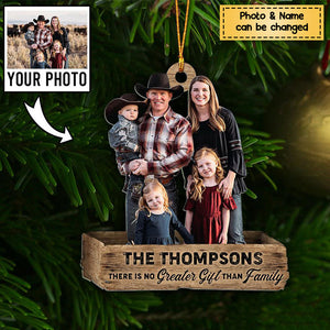 Family Photo - Personalized Christmas Ornament - There is no greater gift than family