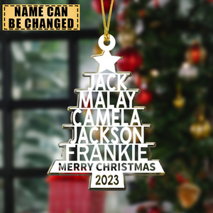 Personalized 2023 Family Name Christmas Tree Ornament