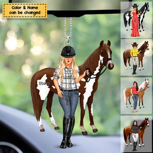 Life is better with horse - Personalized Acrylic Christmas / Car Ornament - Gift For Horse Girl