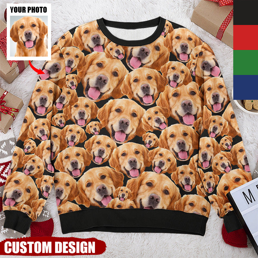 Custom Photo Pet Christmas Unisex Sweatshirt- Gift For Pet Owners