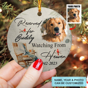 Watching From Heaven - Personalized Custom Ceramic Ornament - Christmas, Memorial Gift For Family Members