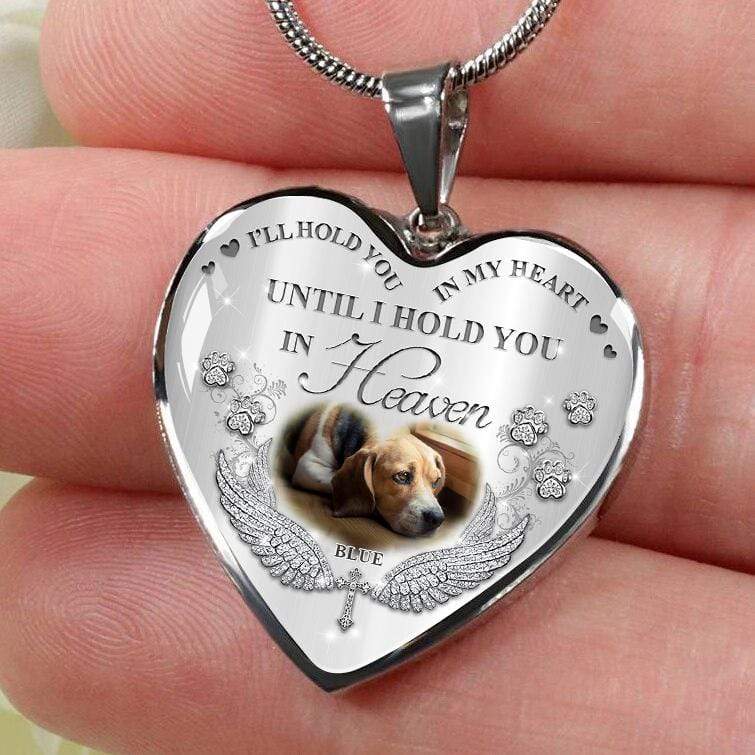 I'll Hold You In My Heart Personalized Pet Memorial Necklace