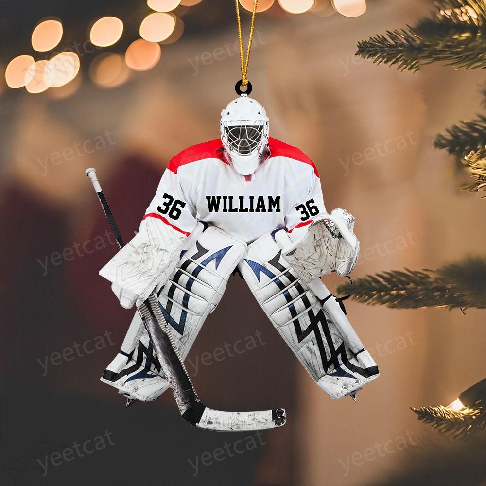 Custom Personalized Hockey Goalie Christmas Ornament T For Hockey