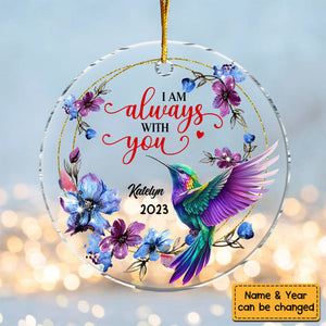 Gift Memorial Hummingbird Always With You Circle Ornament