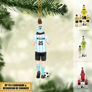 Personalized Soccer Dad/Grandpa & Kids Christmas Ornament