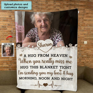 Hug From Heaven - New Version - Personalized Photo Blanket