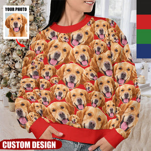 Custom Photo Pet Christmas Unisex Sweatshirt- Gift For Pet Owners