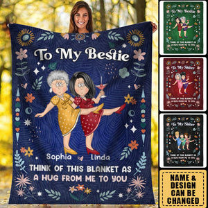 Think Of This Blanket - Gift For Sisters/Friends/Besties - Personalized Fleece Blanket