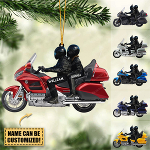 2022 New Release Personalized Biker Couple Gold Wing Motorcycle Ornament