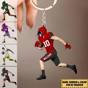 2023 New Release-Personalized American Football Player Acrylic Keychain - Gift For Football Player Football Lovers