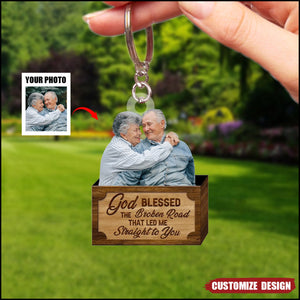 God Blessed - Custom Photo Acrylic Keychain - Gift For Couple