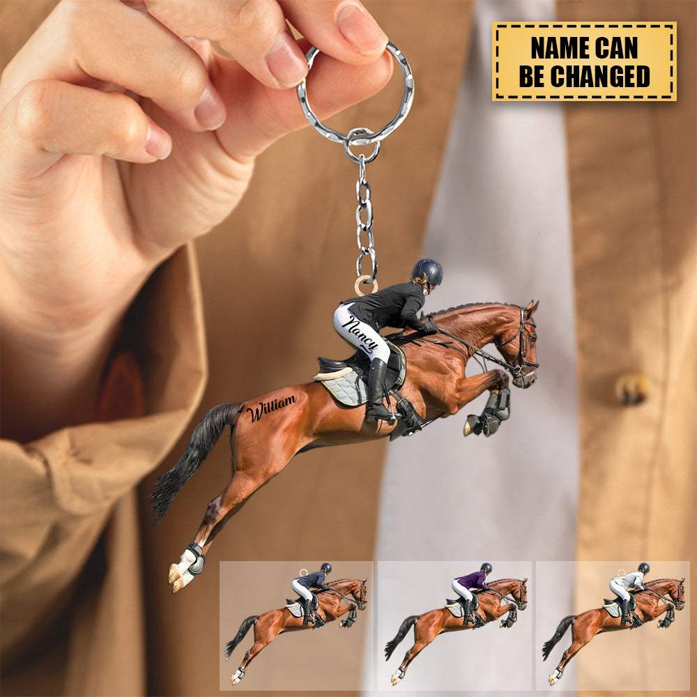 Personalized Equestrian Girl Keychain - Gift Idea For Horse Lover/ Christmas