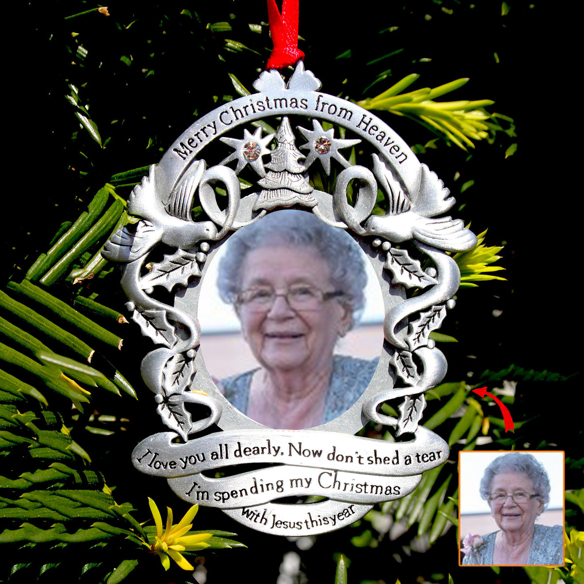 Merry Christmas From Heaven Personalized Acrylic Ornament - Facamart