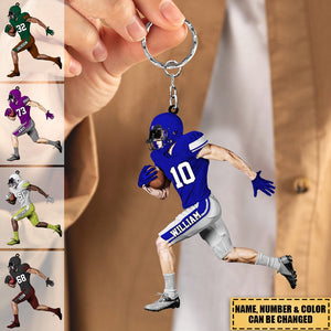 2023 New Release-Personalized American Football Player Acrylic Keychain - Gift For Football Player Football Lovers