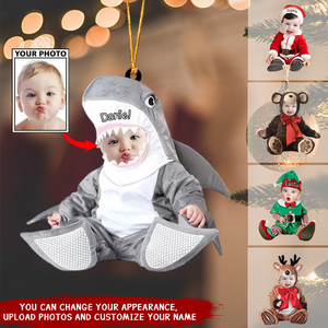 Personalized Photo Baby In Christmas Costume Ornament