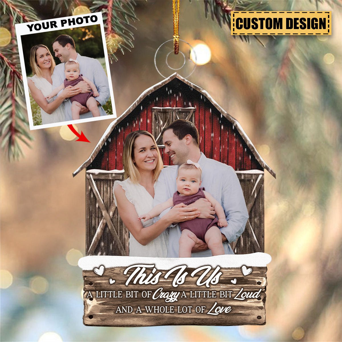 This Is Us A Whole Lot Of Love - Custom Photo Mica Ornament - Christmas, Birthday Gift