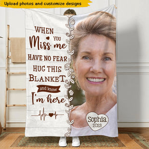 Hug This Blanket And Know I'm Here - Personalized Photo Blanket