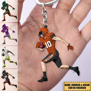 2023 New Release-Personalized American Football Player Acrylic Keychain - Gift For Football Player Football Lovers