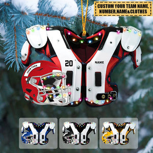 Personalized Christmas Ornament- American Football Shoulder Pads And Helmet