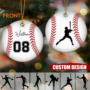 Personalized Baseball Playing Wooden Hanging Ornament-Gift For Baseball Lovers