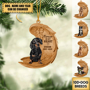 Forever In My Heart Dog Personalized Christmas Ornament