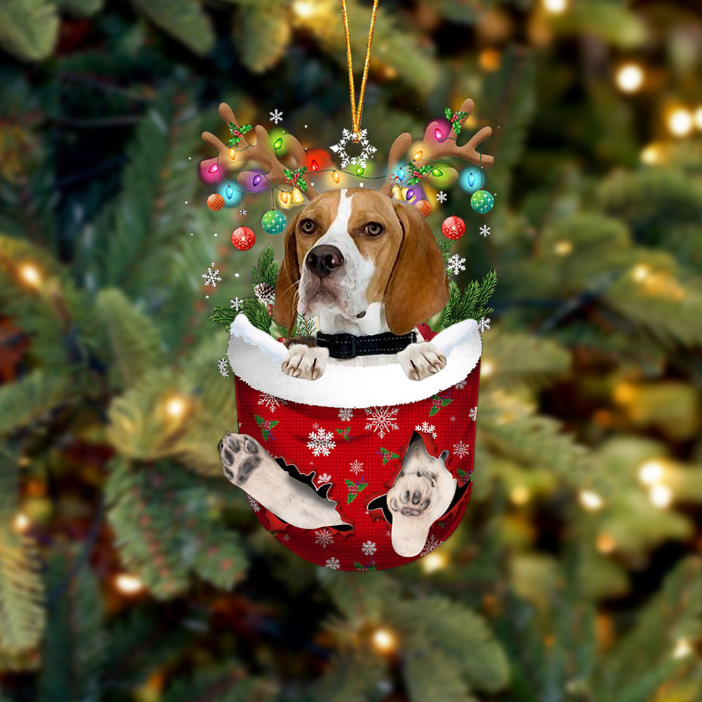 English Pointer In Snow Pocket Christmas Ornament