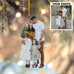 Personalized Love Family Upload Photo Christmas Ornament