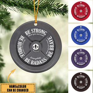 Personalized Weight Plate Circle Ornament