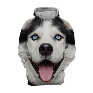 Unisex 3D Graphic Hoodies Animals Dogs Alaskan Husky Excited